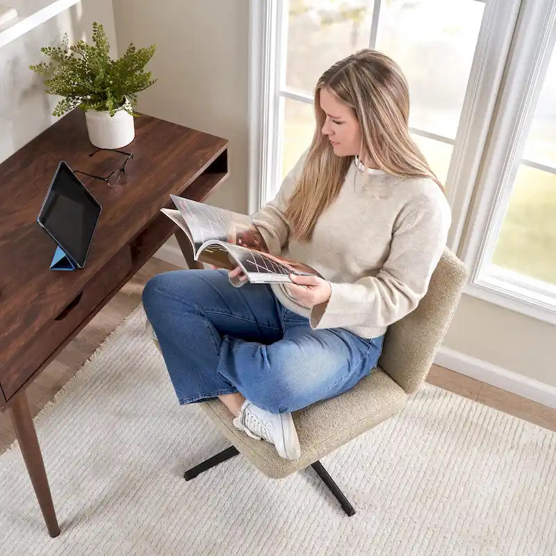 Chaise de bureau sans accoudoirs ni roulettes