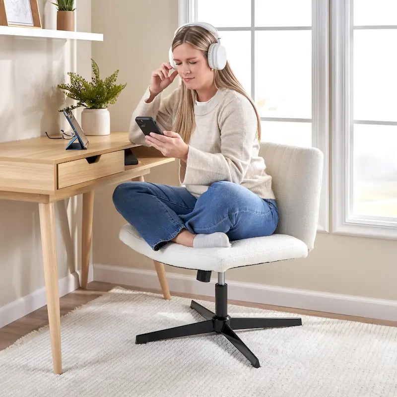 Chaise de bureau sans accoudoirs ni roulettes
