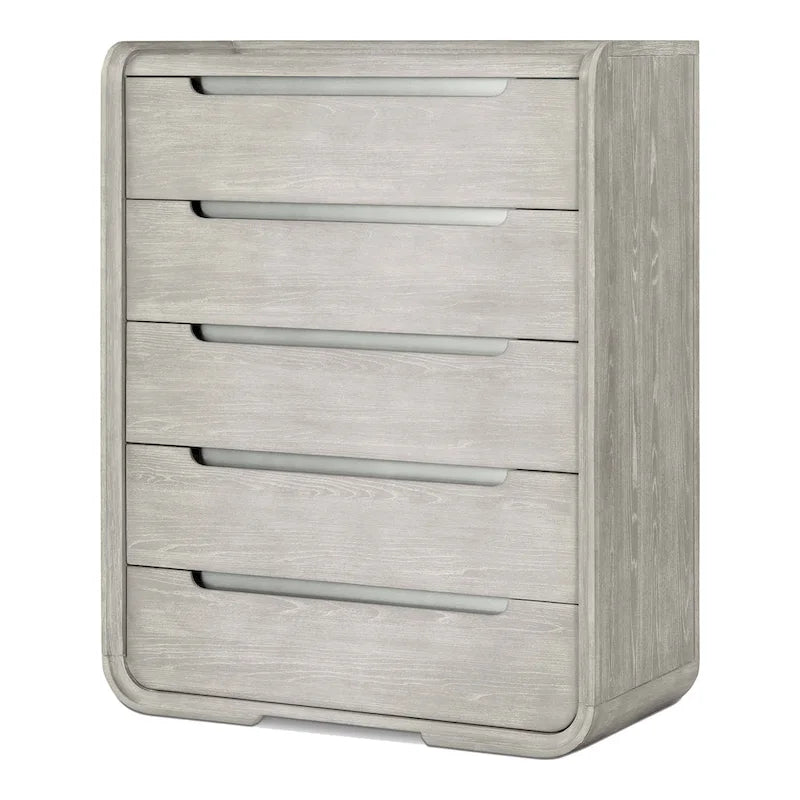 Commode moderne en bois massif à cinq tiroirs