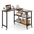 Table d'appoint de canapé rotative, table pour ordinateur portable en forme de L mobile