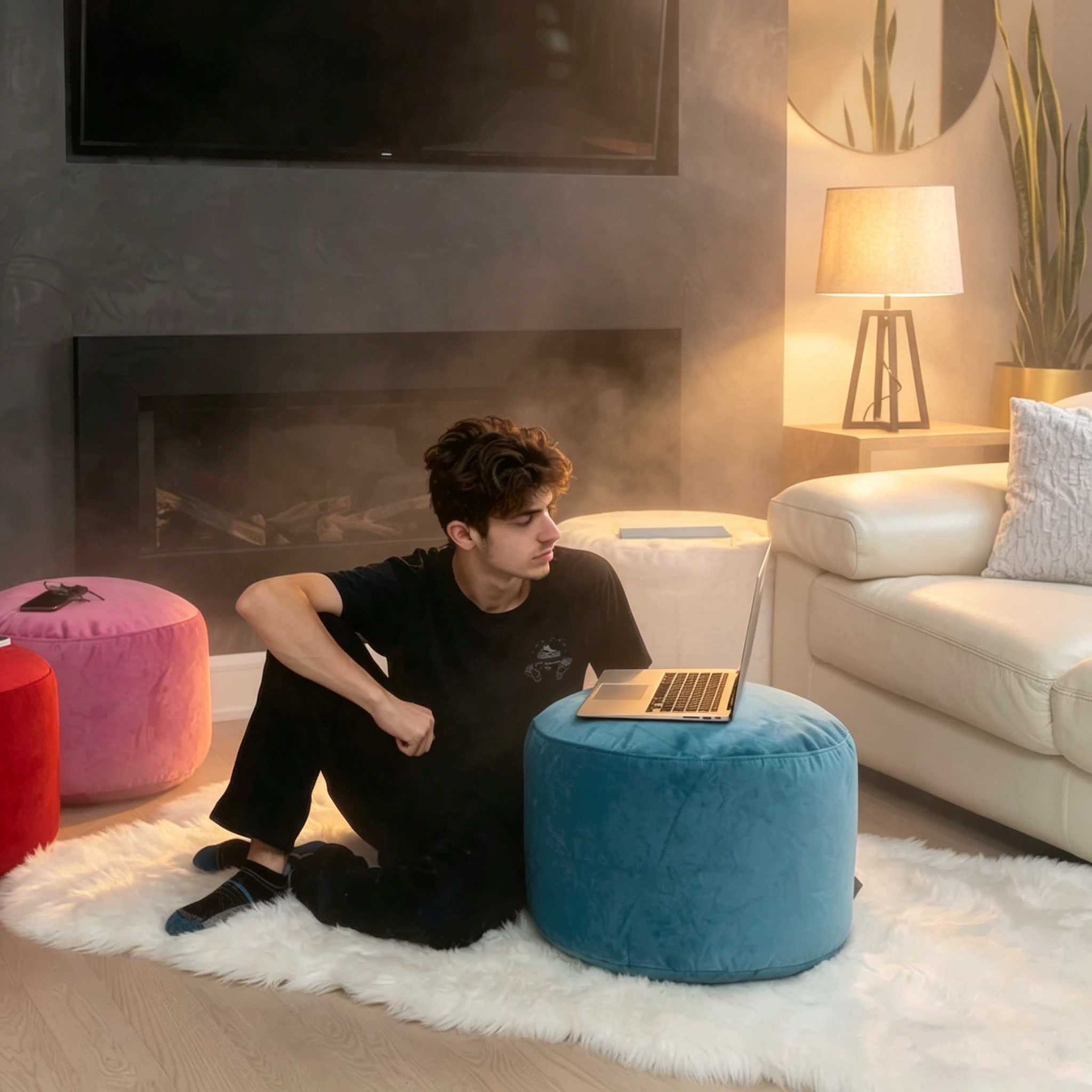 Tabouret Pouf Intérieur Velours