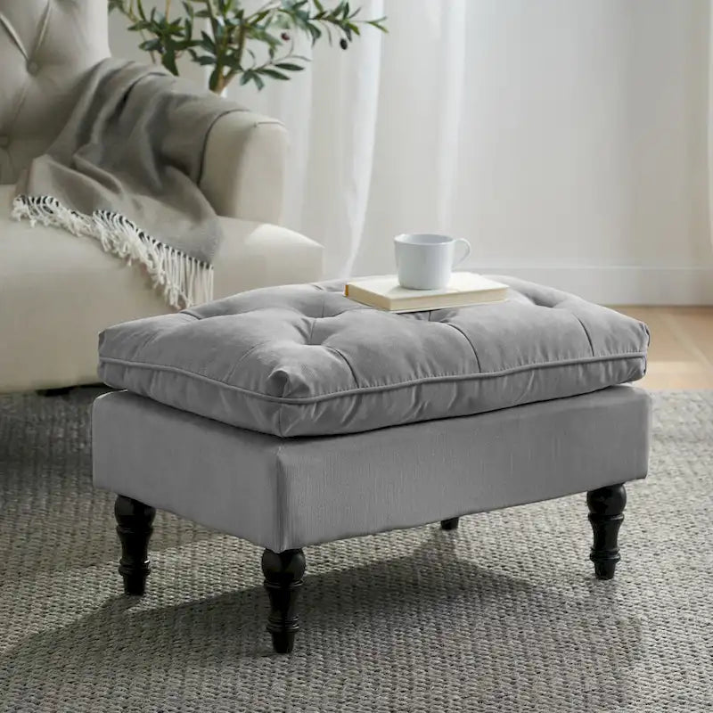 Repose-pieds moderne en tissu touffeté