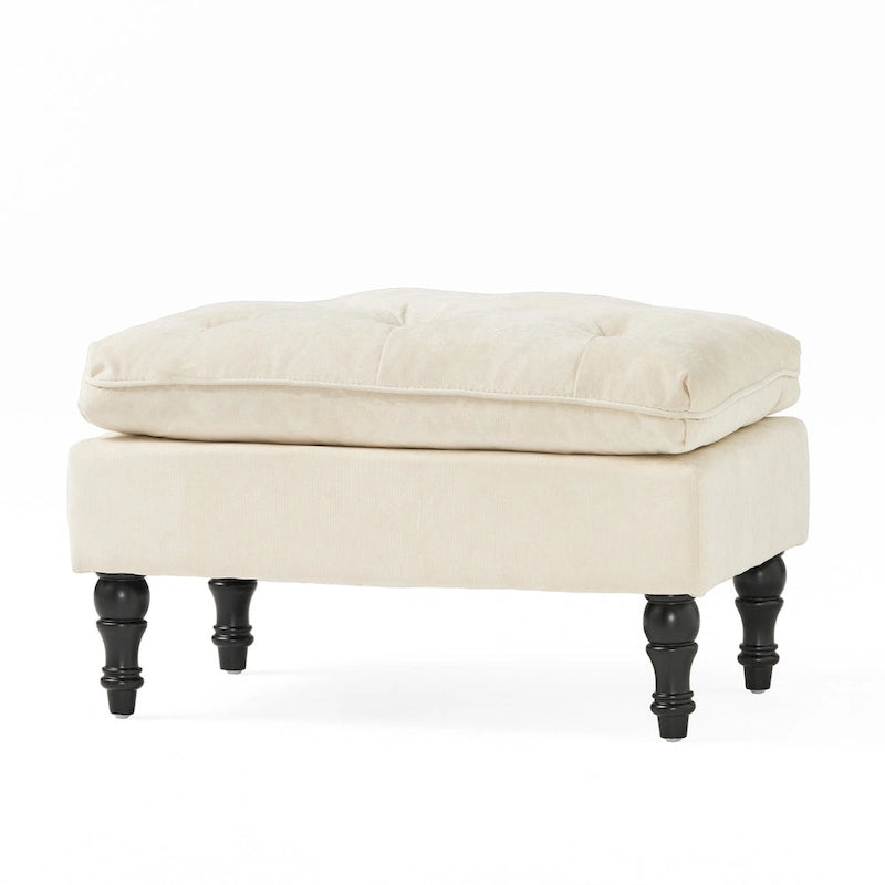 Repose-pieds moderne en tissu touffeté