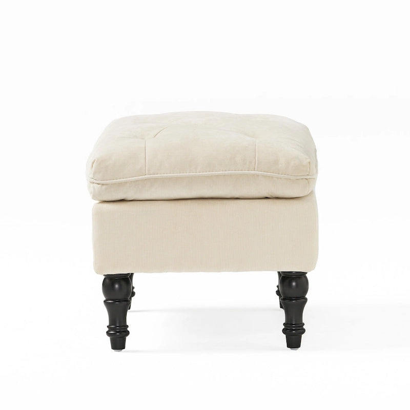 Repose-pieds moderne en tissu touffeté