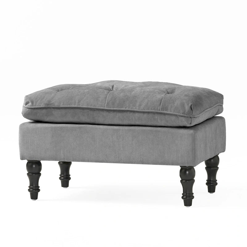 Repose-pieds moderne en tissu touffeté