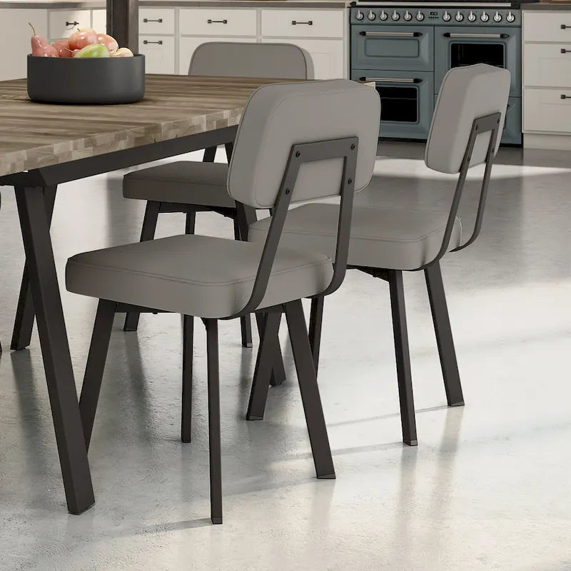 Chaise de salle à manger rembourrée, pieds en métal