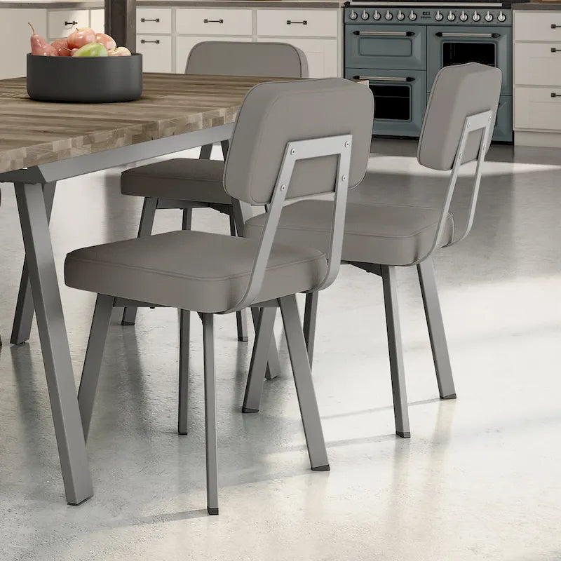 Chaise de salle à manger rembourrée, pieds en métal