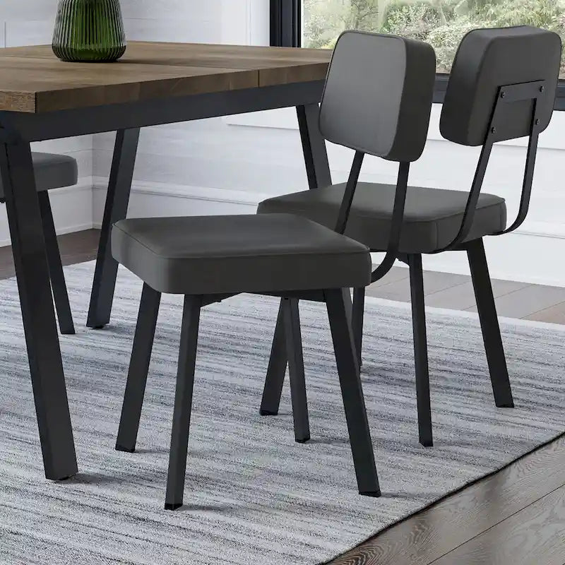 Chaise de salle à manger rembourrée, pieds en métal