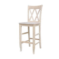 Tabouret à dossier en X croisé double