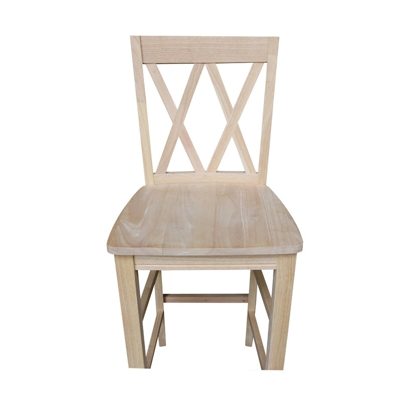 Tabouret à dossier en X croisé double