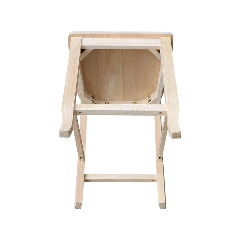 Tabouret à dossier en X croisé double