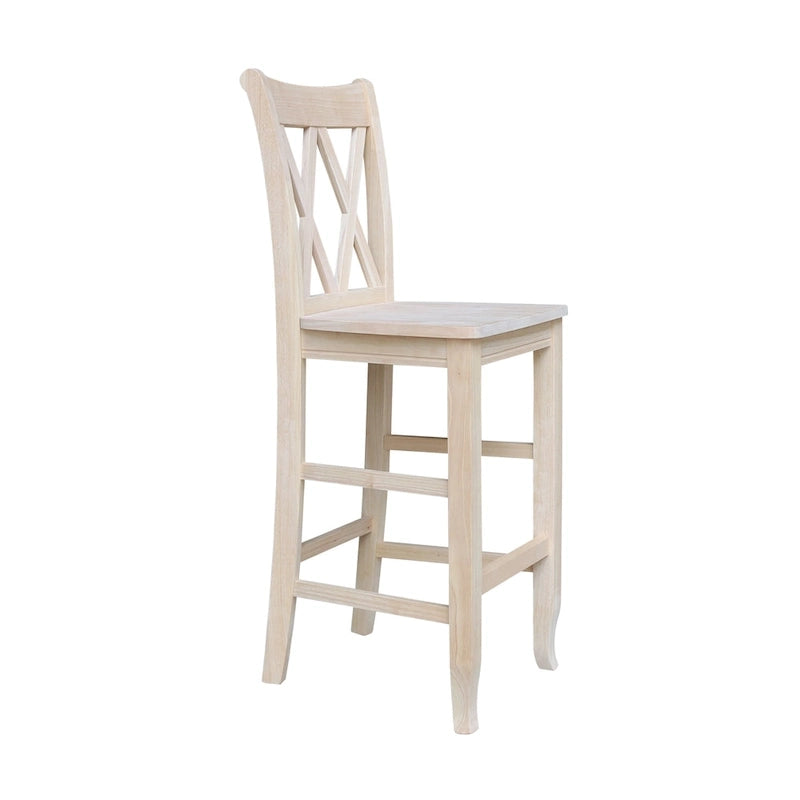 Tabouret à dossier en X croisé double