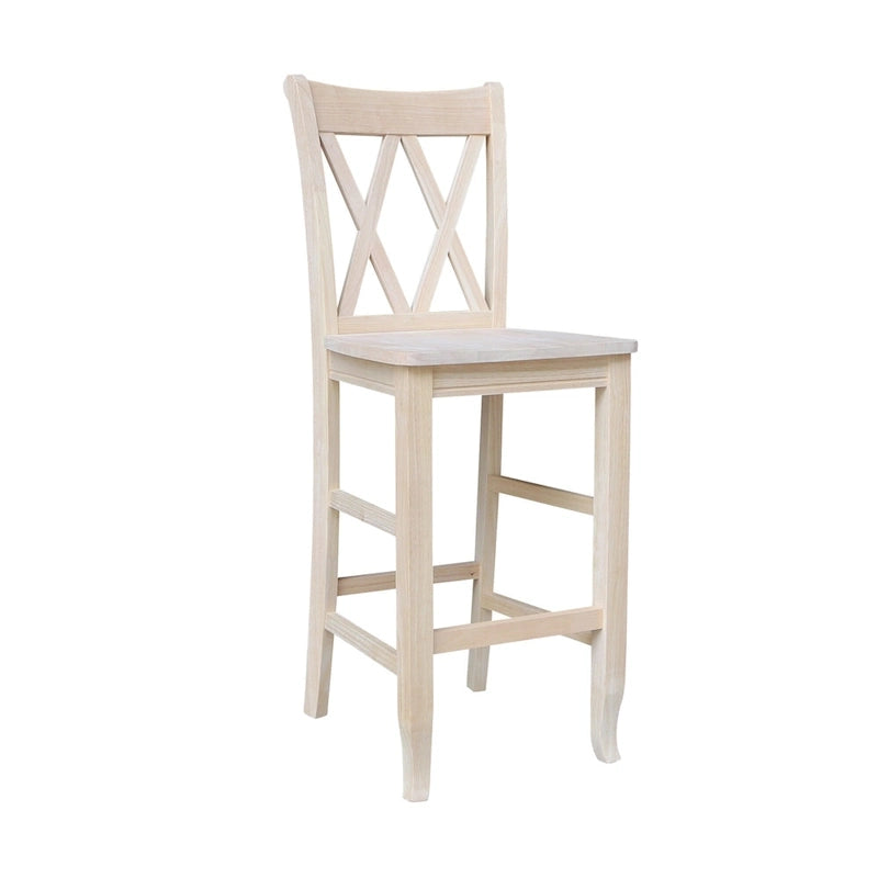 Tabouret à dossier en X croisé double