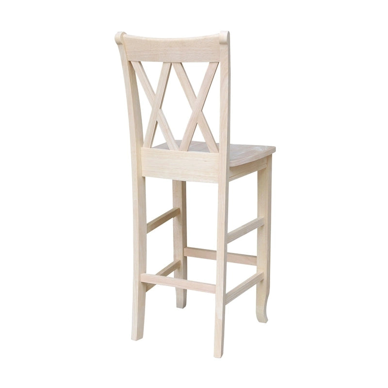 Tabouret à dossier en X croisé double