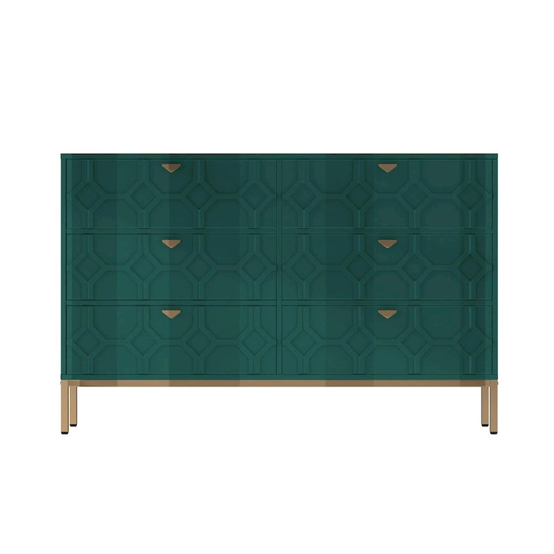 Commode de chambre en bois à six tiroirs