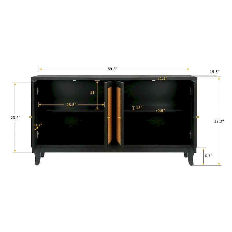 Meuble de rangement de style moderne, armoire latérale, meuble en bois, table de commande