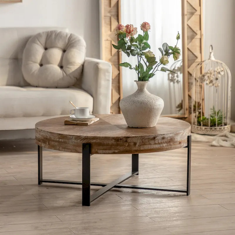 Table basse ronde de style rétro moderne