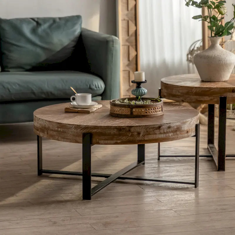 Table basse ronde de style rétro moderne