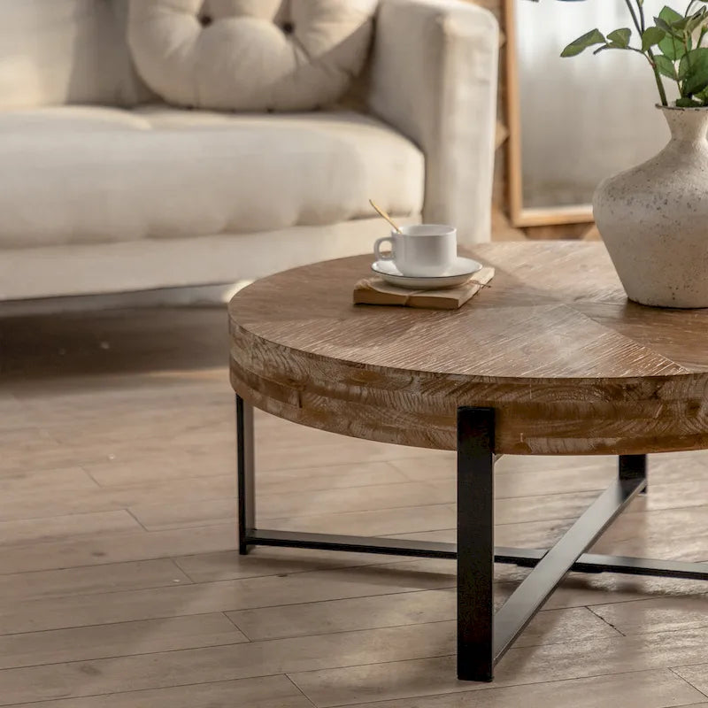 Table basse ronde de style rétro moderne