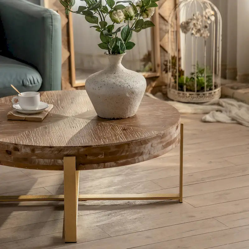 Table basse ronde de style rétro moderne