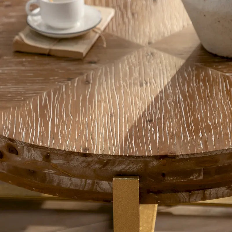 Table basse ronde de style rétro moderne