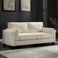 Canapé double accoudoir moderne, assise profonde, dossier avec coussins