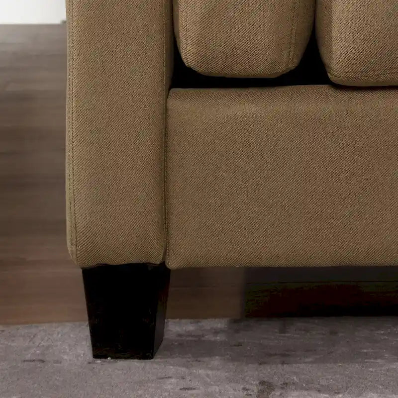 Canapé double accoudoir moderne, assise profonde, dossier avec coussins