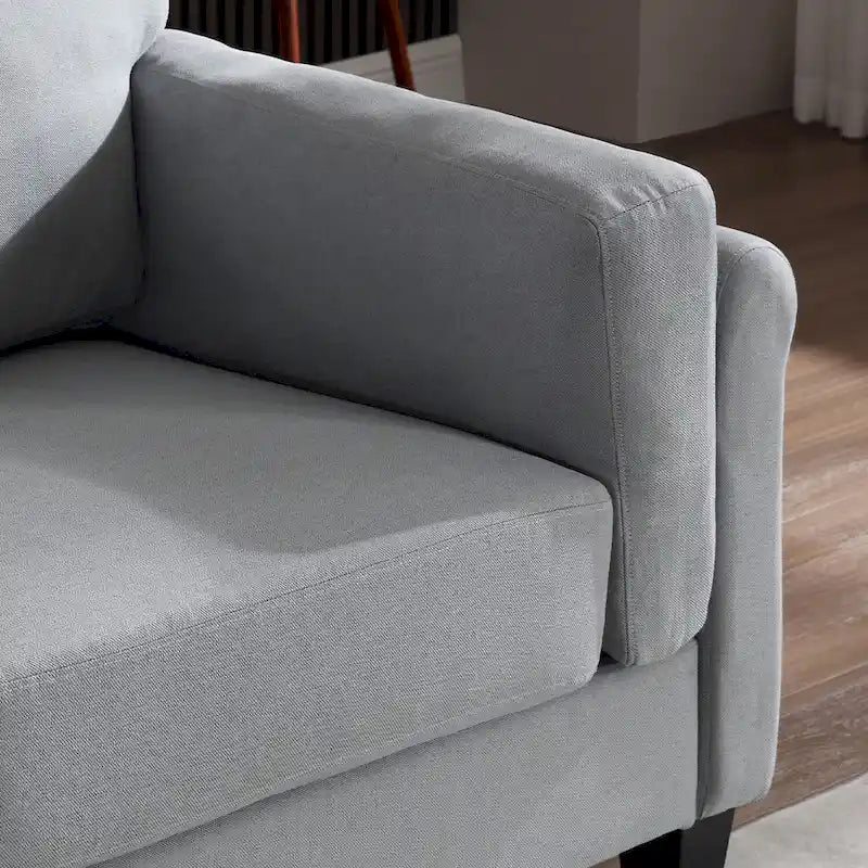 Canapé double accoudoir moderne, assise profonde, dossier avec coussins