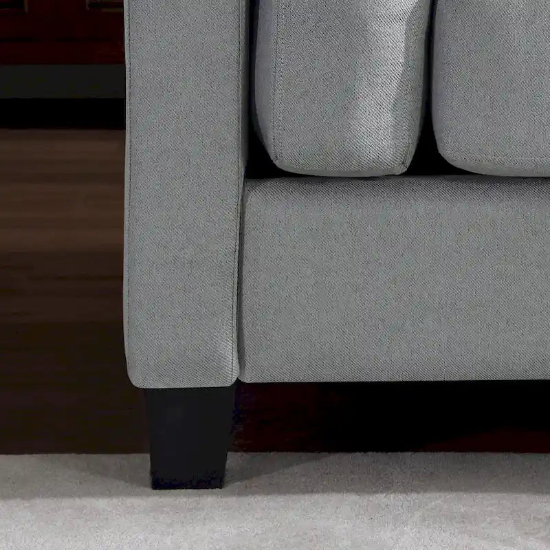 Canapé double accoudoir moderne, assise profonde, dossier avec coussins
