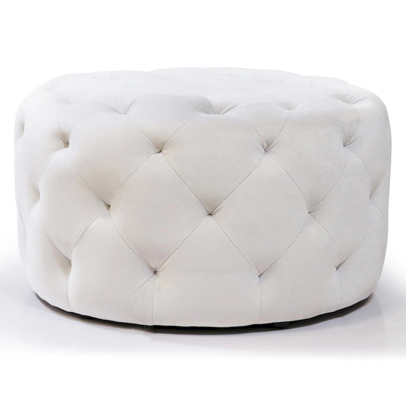 Repose-pieds rond capitonné de 61 cm (plusieurs couleurs disponibles)