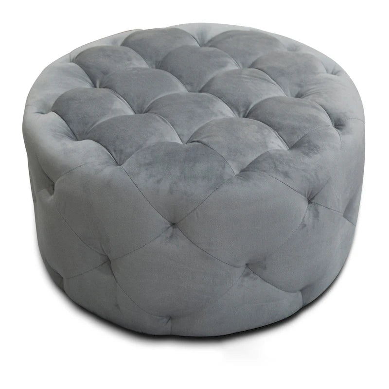 Repose-pieds rond capitonné de 61 cm (plusieurs couleurs disponibles)