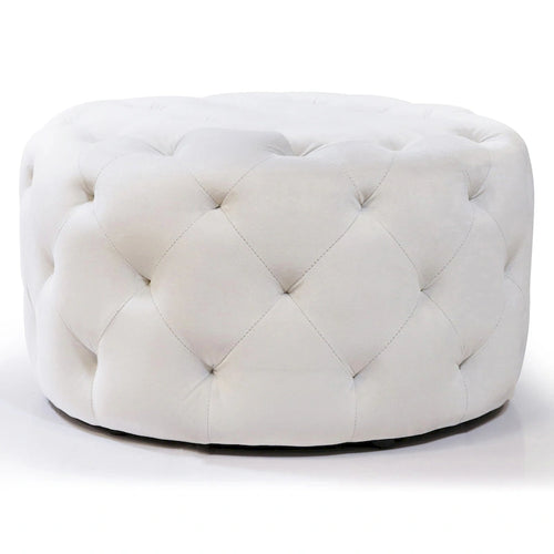 Repose-pieds rond capitonné de 61 cm (plusieurs couleurs disponibles)