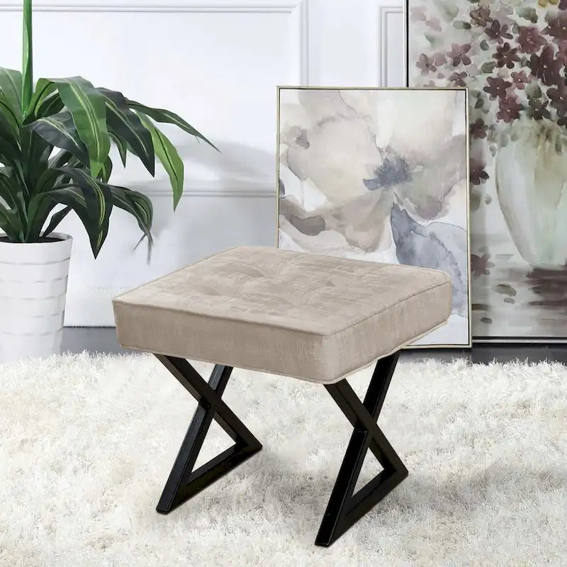 Repose-pieds/tabouret de coiffeuse en velours