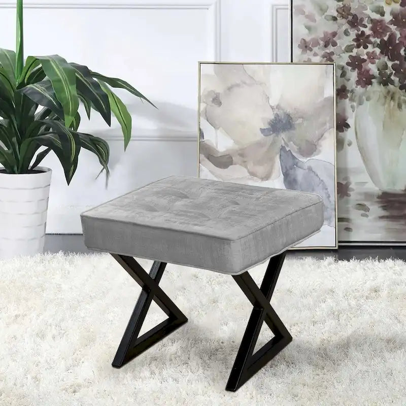 Repose-pieds/tabouret de coiffeuse en velours