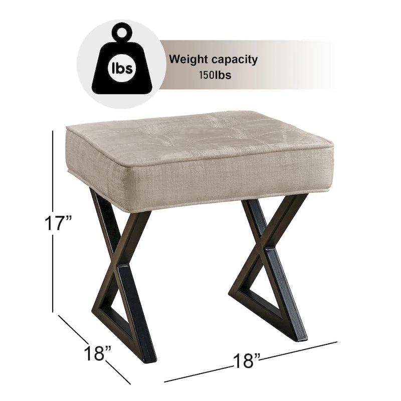 Repose-pieds/tabouret de coiffeuse en velours