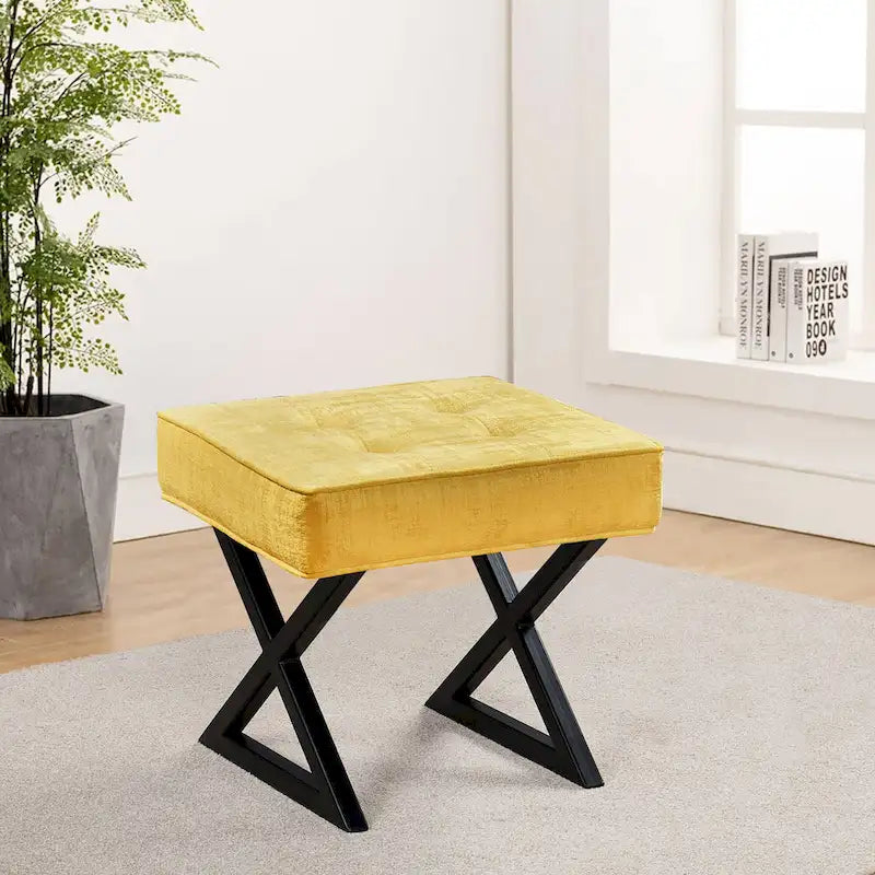 Repose-pieds/tabouret de coiffeuse en velours