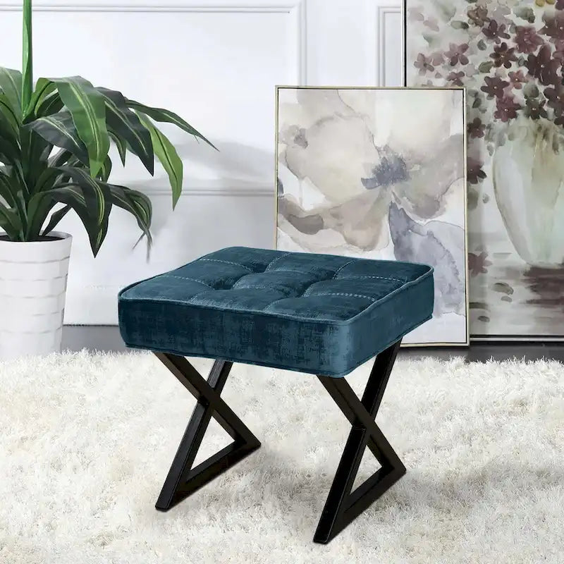 Repose-pieds/tabouret de coiffeuse en velours