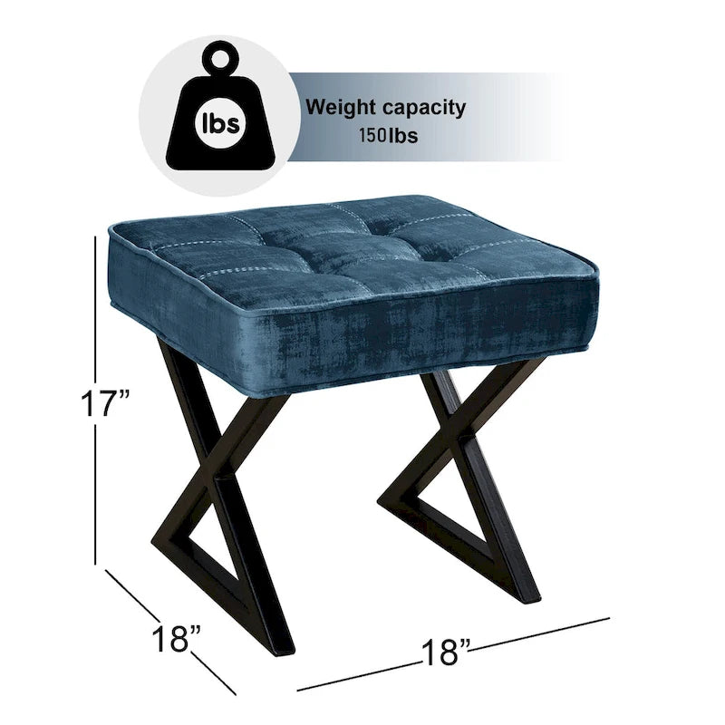Repose-pieds/tabouret de coiffeuse en velours