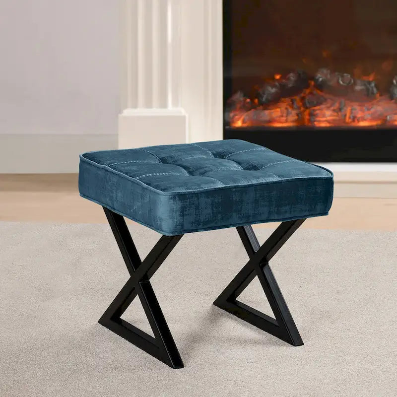 Repose-pieds/tabouret de coiffeuse en velours