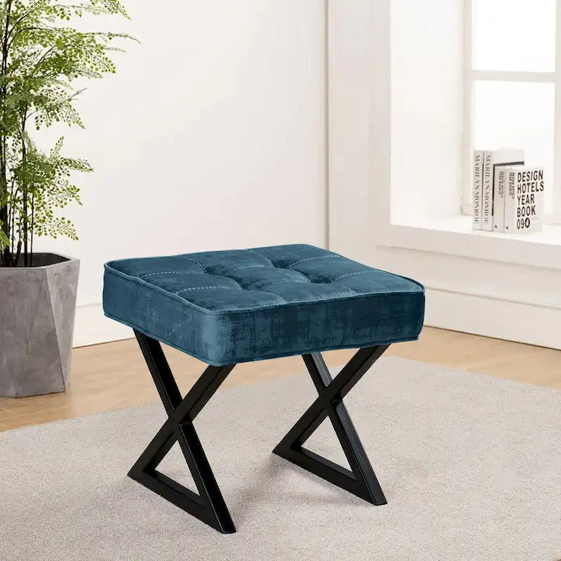 Repose-pieds/tabouret de coiffeuse en velours