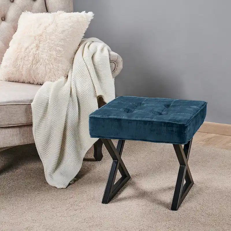 Repose-pieds/tabouret de coiffeuse en velours