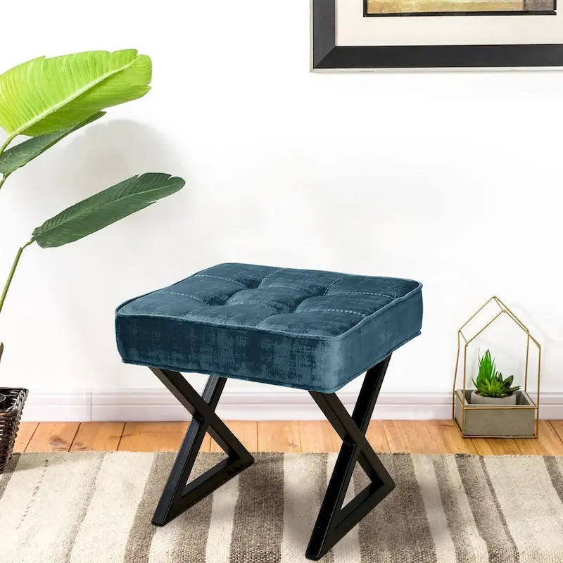 Repose-pieds/tabouret de coiffeuse en velours