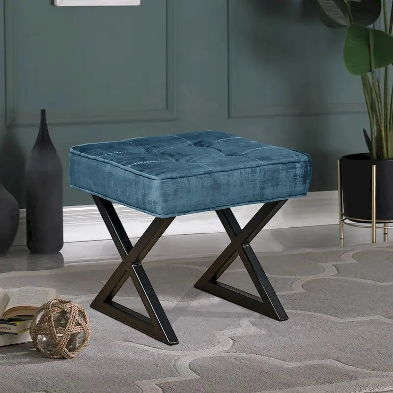 Repose-pieds/tabouret de coiffeuse en velours