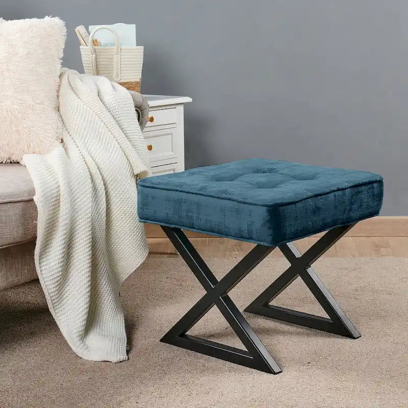Repose-pieds/tabouret de coiffeuse en velours