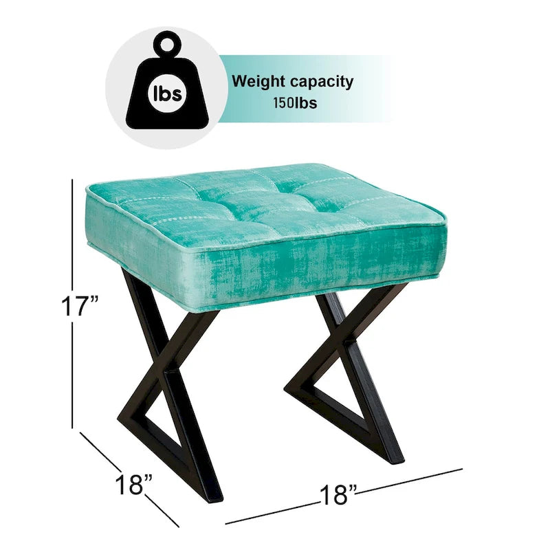 Repose-pieds/tabouret de coiffeuse en velours