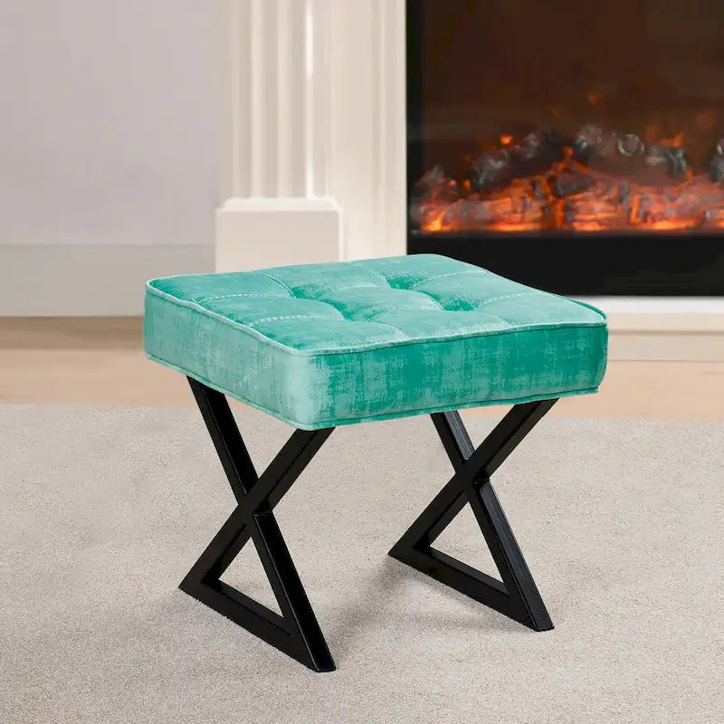 Repose-pieds/tabouret de coiffeuse en velours