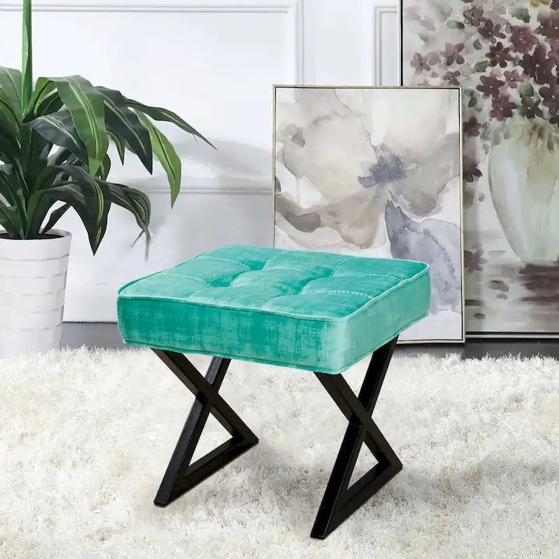 Repose-pieds/tabouret de coiffeuse en velours