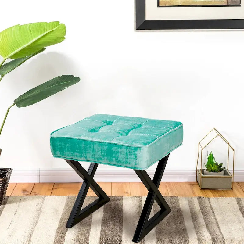 Repose-pieds/tabouret de coiffeuse en velours