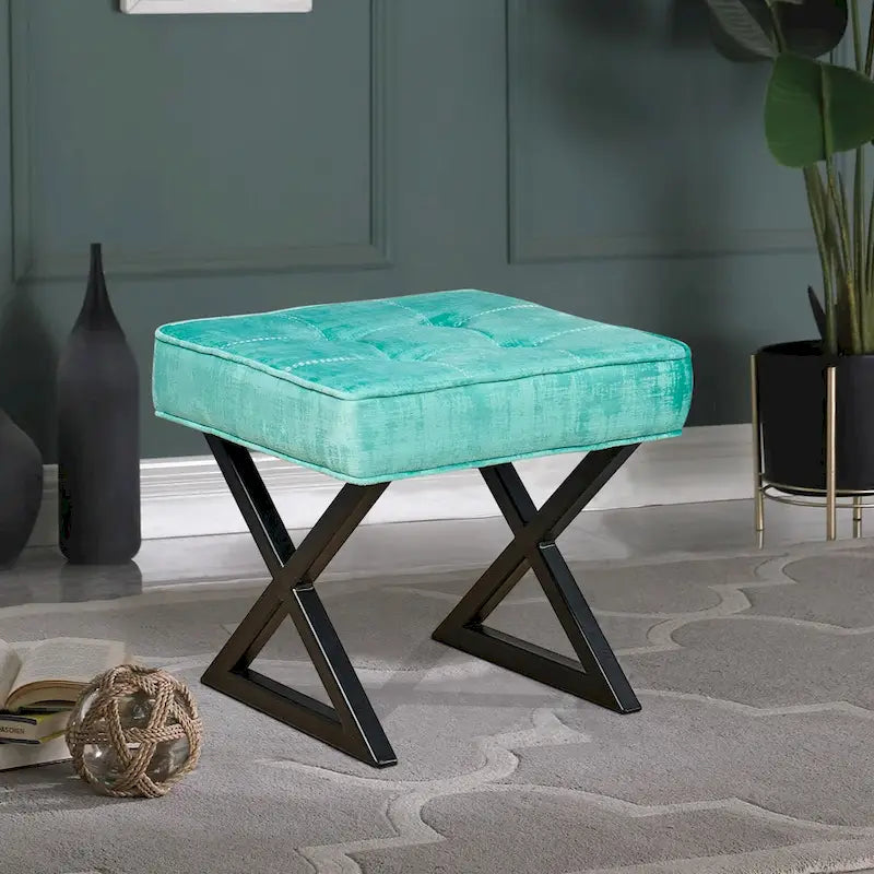 Repose-pieds/tabouret de coiffeuse en velours