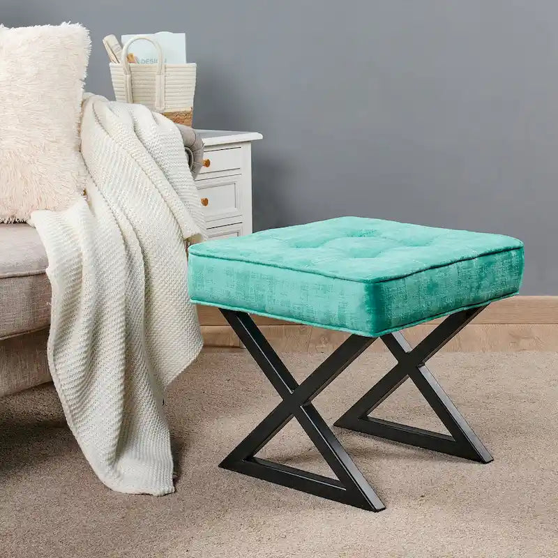 Repose-pieds/tabouret de coiffeuse en velours